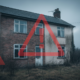Rental property below EPC E warning - non-compliant house with red warning indicators