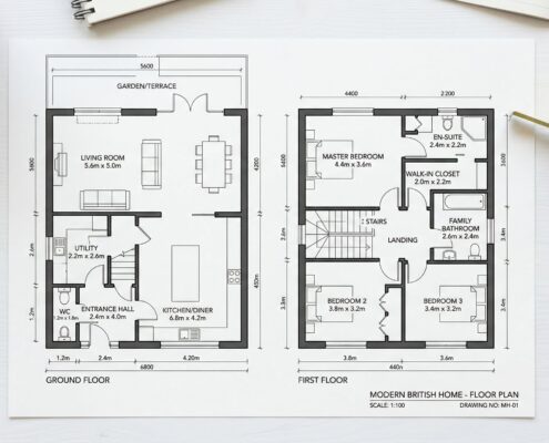 Professional architectural floor plan of a modern British home